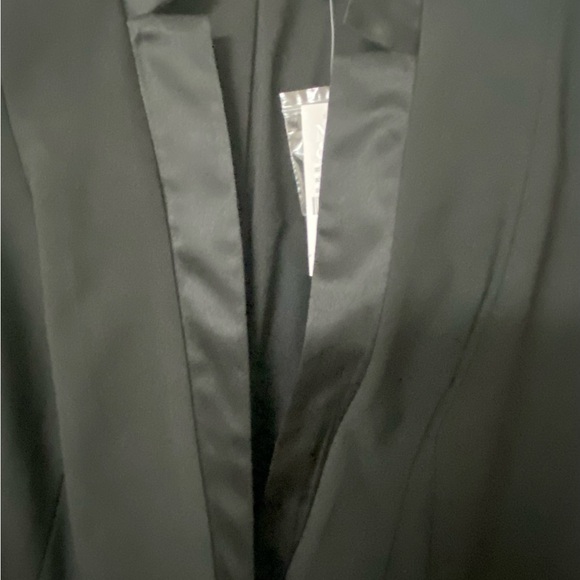 Women’s black tuxedo style blazer with satin trim - Picture 4 of 5